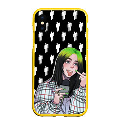 Чехол iPhone XS Max матовый Billie Eilish, цвет: 3D-желтый