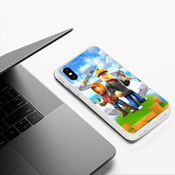 Чехол iPhone XS Max матовый ROBLOX, цвет: 3D-белый — фото 2