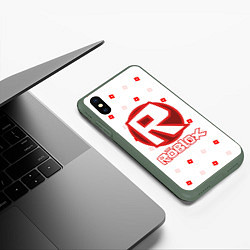 Чехол iPhone XS Max матовый ROBLOX, цвет: 3D-темно-зеленый — фото 2