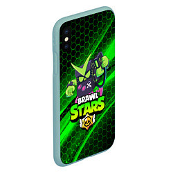 Чехол iPhone XS Max матовый BRAWL STARS VIRUS 8-BIT, цвет: 3D-мятный — фото 2