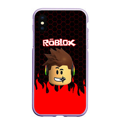 Чехол iPhone XS Max матовый ROBLOX, цвет: 3D-светло-сиреневый