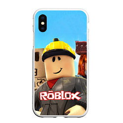 Чехол iPhone XS Max матовый ROBLOX, цвет: 3D-белый