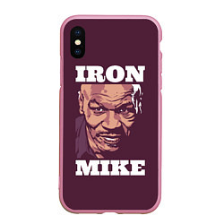 Чехол iPhone XS Max матовый Mike Tyson, цвет: 3D-розовый