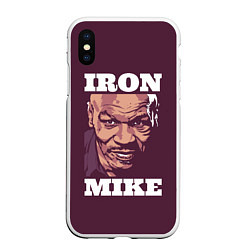 Чехол iPhone XS Max матовый Mike Tyson, цвет: 3D-белый