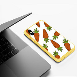 Чехол iPhone XS Max матовый Морковь, цвет: 3D-желтый — фото 2