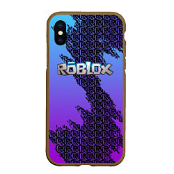 Чехол iPhone XS Max матовый Roblox, цвет: 3D-коричневый