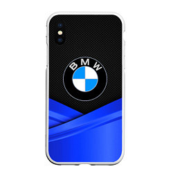 Чехол iPhone XS Max матовый BMW, цвет: 3D-белый