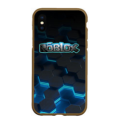 Чехол iPhone XS Max матовый Roblox Neon Hex, цвет: 3D-коричневый