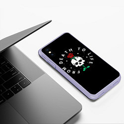 Чехол iPhone XS Max матовый From death to life, цвет: 3D-светло-сиреневый — фото 2