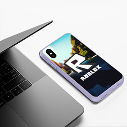 Чехол iPhone XS Max матовый ROBLOX, цвет: 3D-светло-сиреневый — фото 2