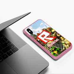 Чехол iPhone XS Max матовый ROBLOX, цвет: 3D-малиновый — фото 2