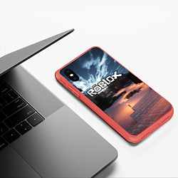 Чехол iPhone XS Max матовый ROBLOX, цвет: 3D-красный — фото 2