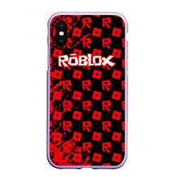 Чехол iPhone XS Max матовый ROBLOX, цвет: 3D-сиреневый