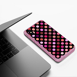 Чехол iPhone XS Max матовый Горох, цвет: 3D-розовый — фото 2