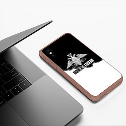 Чехол iPhone XS Max матовый Войска связи, цвет: 3D-коричневый — фото 2