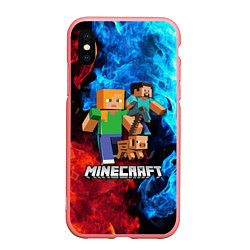 Чехол iPhone XS Max матовый Minecraft Майнкрафт, цвет: 3D-баблгам