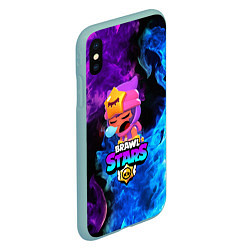 Чехол iPhone XS Max матовый BRAWL STARS SANDY, цвет: 3D-мятный — фото 2