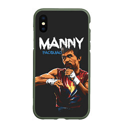 Чехол iPhone XS Max матовый Manny, цвет: 3D-темно-зеленый