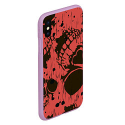Чехол iPhone XS Max матовый Черепа, цвет: 3D-сиреневый — фото 2