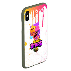 Чехол iPhone XS Max матовый BRAWL STARS SANDY, цвет: 3D-темно-зеленый — фото 2