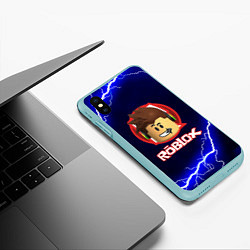 Чехол iPhone XS Max матовый ROBLOX, цвет: 3D-мятный — фото 2