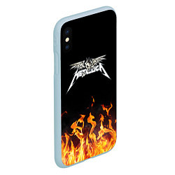 Чехол iPhone XS Max матовый Metallica, цвет: 3D-голубой — фото 2