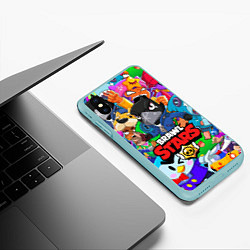 Чехол iPhone XS Max матовый BRAWL STARS CROW, цвет: 3D-мятный — фото 2