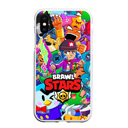 Чехол iPhone XS Max матовый BRAWL STARS BIBI, цвет: 3D-белый