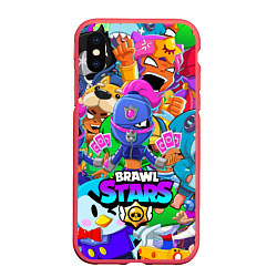 Чехол iPhone XS Max матовый BRAWL STARS TARA, цвет: 3D-красный