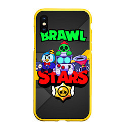 Чехол iPhone XS Max матовый BRAWL STARS 2020, цвет: 3D-желтый