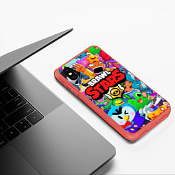 Чехол iPhone XS Max матовый BRAWL STARS, цвет: 3D-красный — фото 2