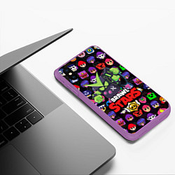 Чехол iPhone XS Max матовый BRAWL STARS VIRUS 8-BIT, цвет: 3D-фиолетовый — фото 2