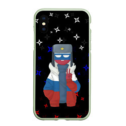 Чехол iPhone XS Max матовый CountryHumans, цвет: 3D-салатовый