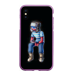 Чехол iPhone XS Max матовый CountryHumans - Россия, цвет: 3D-фиолетовый