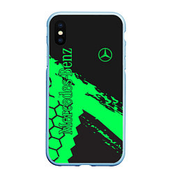 Чехол iPhone XS Max матовый Mercedes-Benz, цвет: 3D-голубой