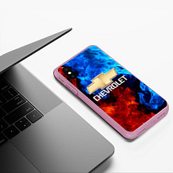 Чехол iPhone XS Max матовый CHEVROLET, цвет: 3D-розовый — фото 2