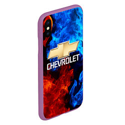 Чехол iPhone XS Max матовый CHEVROLET, цвет: 3D-фиолетовый — фото 2