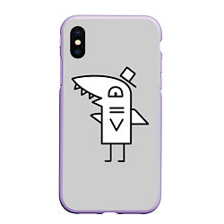 Чехол iPhone XS Max матовый Мистер акулёныш gray, цвет: 3D-светло-сиреневый