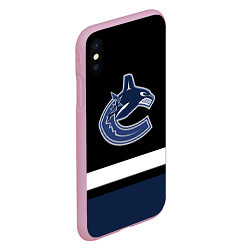 Чехол iPhone XS Max матовый Vancouver Canucks, цвет: 3D-розовый — фото 2