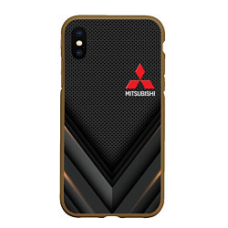 Чехол iPhone XS Max матовый MITSUBISHI, цвет: 3D-коричневый