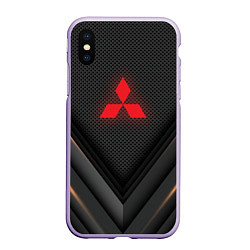 Чехол iPhone XS Max матовый MITSUBISHI, цвет: 3D-светло-сиреневый