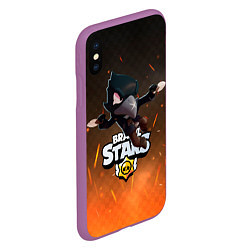 Чехол iPhone XS Max матовый Brawl Stars Crow Ворон, цвет: 3D-фиолетовый — фото 2