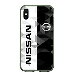 Чехол iPhone XS Max матовый NISSAN, цвет: 3D-темно-зеленый