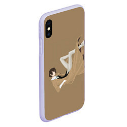 Чехол iPhone XS Max матовый Osamu Dazai, цвет: 3D-светло-сиреневый — фото 2