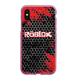 Чехол iPhone XS Max матовый ROBLOX, цвет: 3D-малиновый