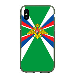 Чехол iPhone XS Max матовый Пограничные Войска, цвет: 3D-темно-зеленый