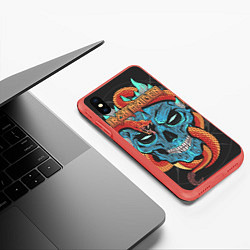 Чехол iPhone XS Max матовый Iron Maiden, цвет: 3D-красный — фото 2