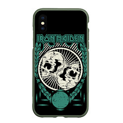 Чехол iPhone XS Max матовый Iron Maiden, цвет: 3D-темно-зеленый