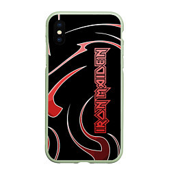 Чехол iPhone XS Max матовый Iron Maiden, цвет: 3D-салатовый