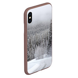 Чехол iPhone XS Max матовый Зимняя природа, цвет: 3D-коричневый — фото 2